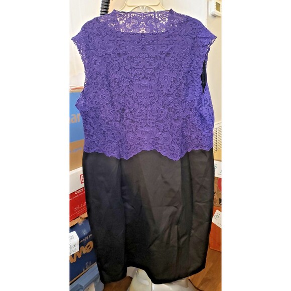 NWOT - INC International Concepts - Purple Lace and Black Dress - Size 24W - Picture 3 of 5